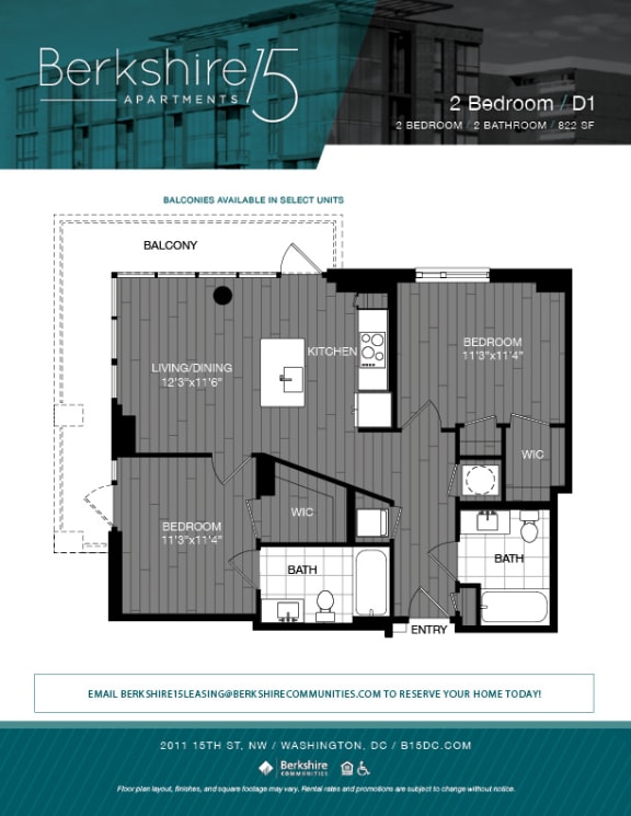 Studio, 1 & 2 Bedroom Apartments in Washington DC | Berkshire 15
