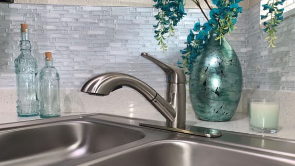 Brush Nickle Finish Kitchen Sink at La Reserve Apartment Homes