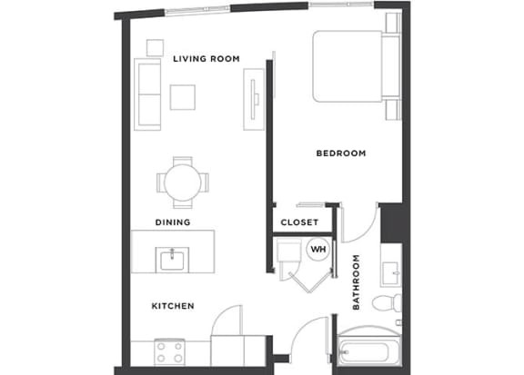 One Bedroom One Bath at The Fowler, Boise