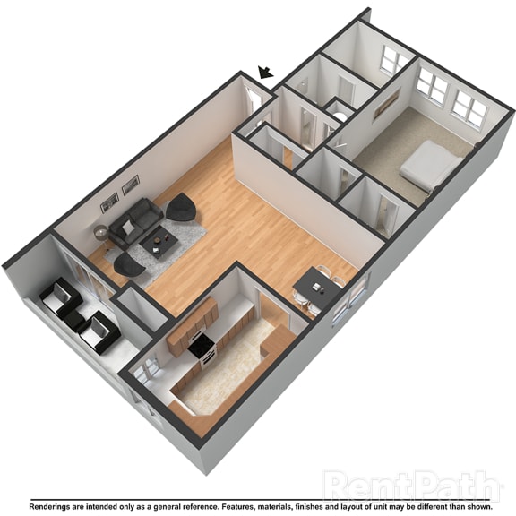 Floor Plan  1 Bed 1Bath