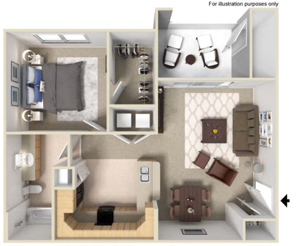 1 Bedroom Floor Plan Units available at Silverado Crossings