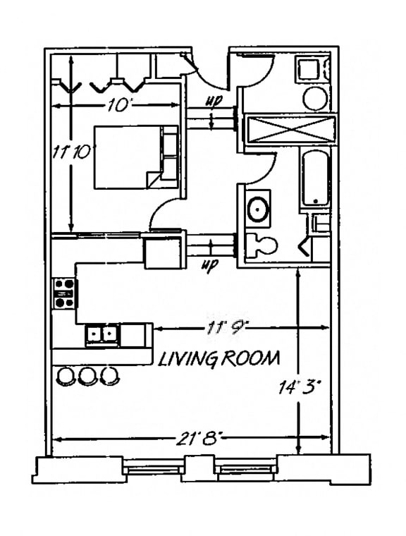Floor Plan  Heinz Lofts 1 bedroom D1