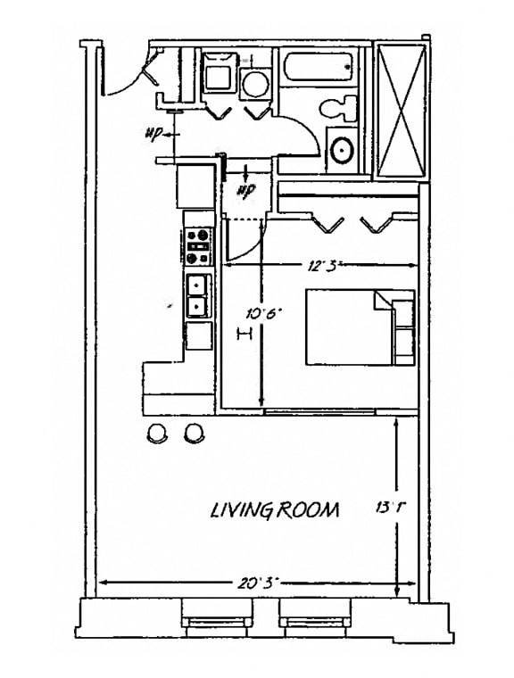 Floor Plan  Heinz Lofts 1 bedroom E4