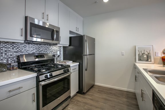 Stainless Steel Appliances and Modern Kitchen in Glendale Apartments, at Legendary Glendale, 91203