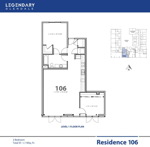 Legendary Glendale Floor Plan 106 Legendary Glendale Floor Plan 106, at