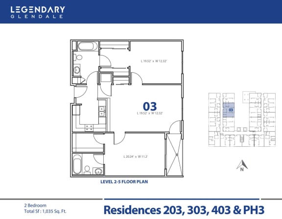 Legendary Glendale Floor Plan 03 Legendary Glendale Floor Plan 03 in Glendale, CA, 300 N Central Ave