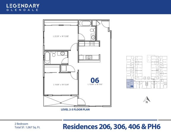 Legendary Glendale Floor Plan 06, Luxury Apartments in Glendale, 91203