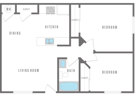 Floor Plan 2 bed and 1 bath