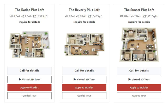 Floor Plans at The Verandas, Canoga Park