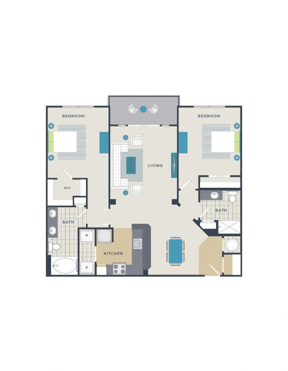 712b1145 Floor plan 2 Bed 2 Bath 1,146-to1,148 Sq.Ft. Floor plan at 712 Tucker, Raleigh, NC 27603