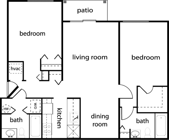 Floor Plan  Two-Bedroom