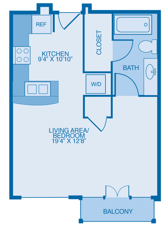 Dobber Studio Floor Plan Dobber Studio Floor Plan at Marble Alley Lofts, Tennessee