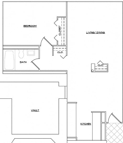  Floor Plan 1 Bedroom and 1 Bath