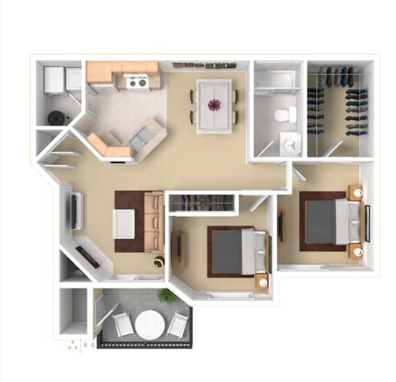 2 Bedroom Floor Plan Apartment For Rent in Gresham OR 97080 l The Arden
