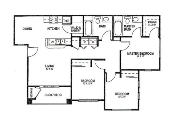 3x2 Floor plans available at Agave Apartments in Elk Grove, CA 95757