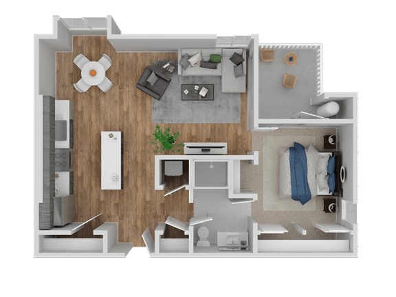 Floor Plan  Hub Apartments | Folsom CA |Floorplan |746 A11