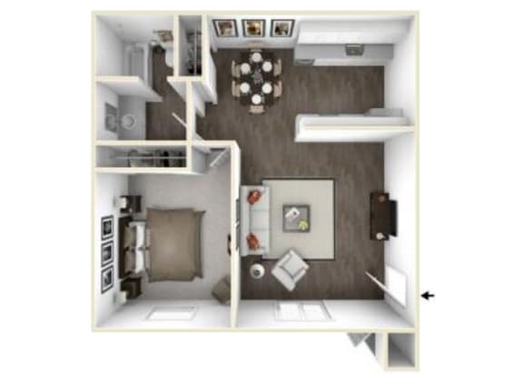 Floor Plan  1x1 units available at Park Vue Apartments in Santa Rosa, CA 95403
