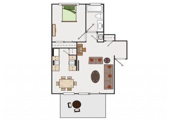 Floor Plan  1x1 condos available at Stoneridge Luxury Apartments | Walnut Creek, CA