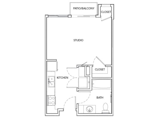 1x1 floor plan Apartments For Rent at Traditions at Englewood in CO 80113