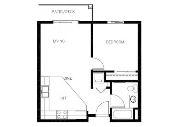 1 Bdrm floor plan Vintage at Richland Senior Apartments in Richland Wa
