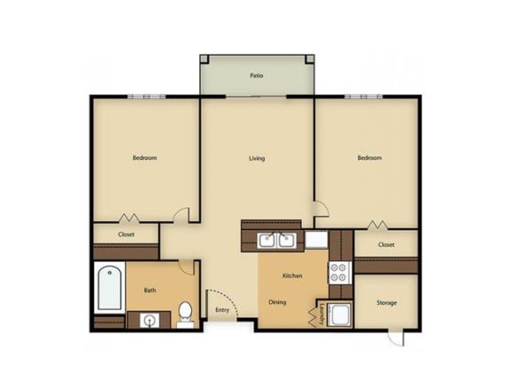 2BR B floor plan Vintage at Sequim Senior Apartments l Sequim Wa 98382