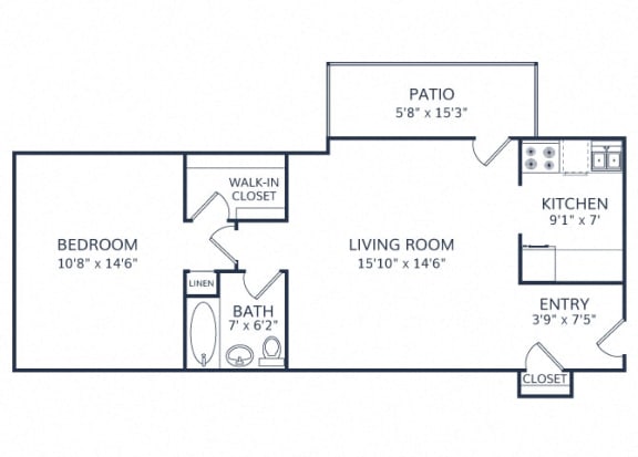 Floor Plan  Westmoore Apartment 1 bed 1 bath