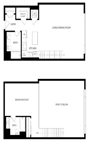 unit 206_1 bedroom loft at The Mansfield at Miracle Mile, Los Angeles, CA