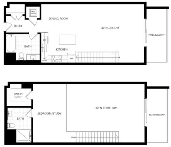 unit 217_1 bedroom loft at The Mansfield at Miracle Mile, California, 90036
