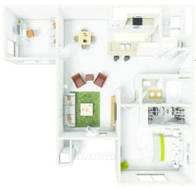  Floor Plan 1 Bedroom with Den