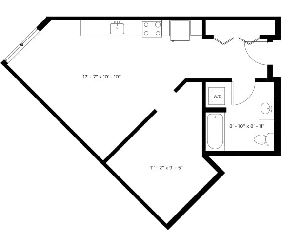 Floor Plan  Atlas1bx1b - Plan 0D - 583 sqft