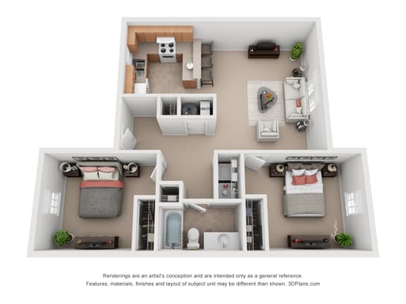 925 sq.ft. Two Bed One Bath