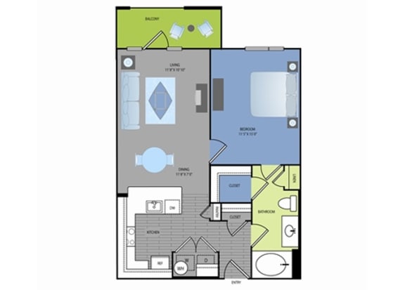 Floor plan Floor plan at The Encore Apartments, Plano, TX