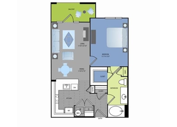 Floor plan Floor plan at The Encore Apartments, Plano, 75024