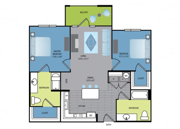 Floor plan Floor plan at The Encore Apartments, Texas