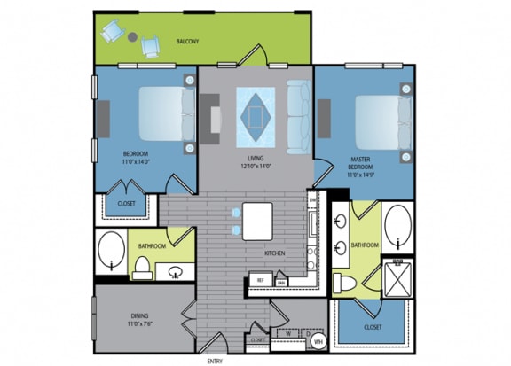 Floor plan Floor plan at The Encore Apartments, Texas, 75024
