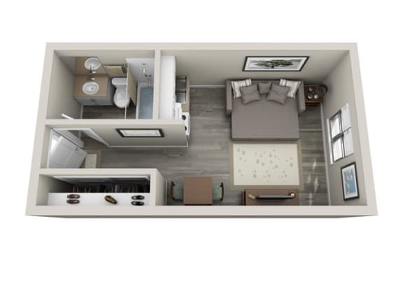 Floor plan at Parkridge Apartments, Lake Oswego, 97035