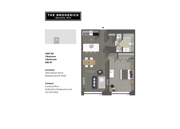 Floor Plan 1 Bed/1 Bath 05