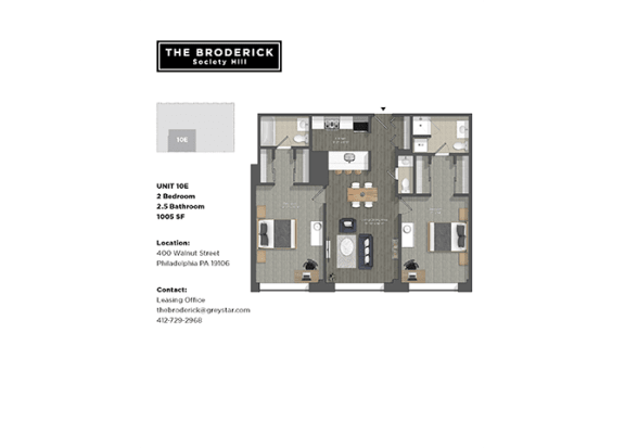 Floor Plan 2 Bed/2.5 Bath 04