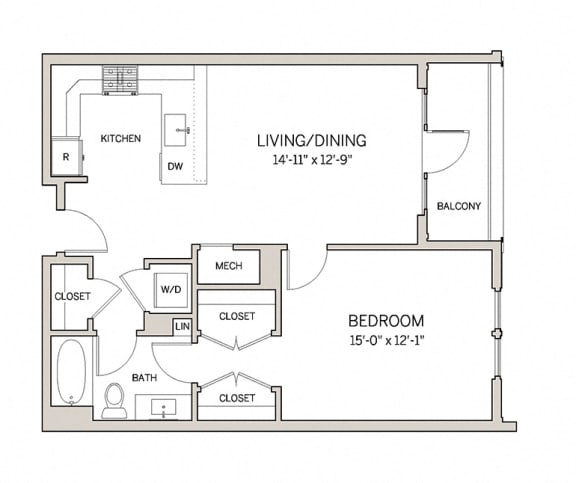 1 Bed 1 Bath A5 1 Bed 1 Bath A5 at AVE King of Prussia, Pennsylvania, 19406