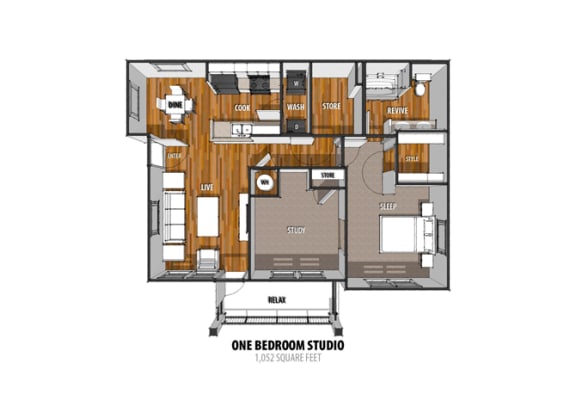 Floor Plan at La Contessa Luxury Apartments, Laredo,Texas