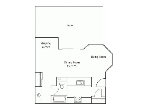 Floor Plan  Riverside, CA Boulder Creek Apartments studio