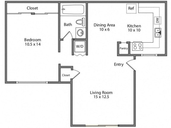 Ironwood Apartments Westover 2D Floor Plan