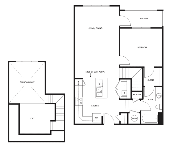 Floor Plan  One-Bedroom Lofts (A12)