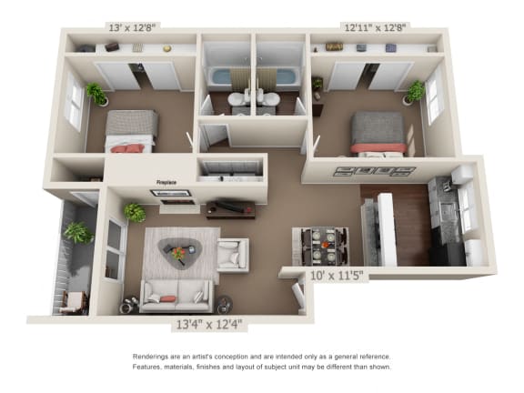 Floor Plan  2 Bedroom 2 Bathroom
