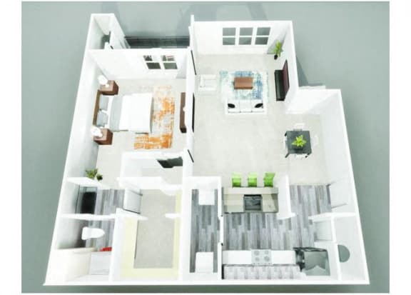 1 bed 1 bath The Pounce Floor Plan at Park Summit Apartments in Decatur, GA 30033