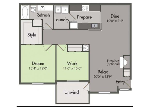 THE STERLING Floor Plan at St. Andrews Apartment Homes, Johns Creek