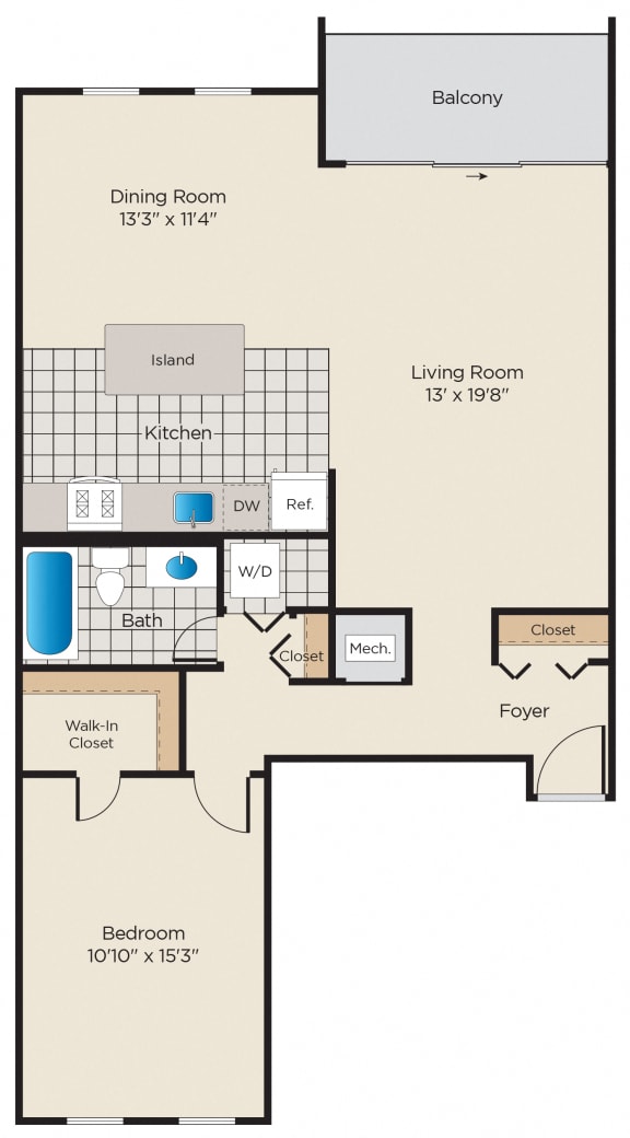 Floor Plan  1 Bedroom - Premium
