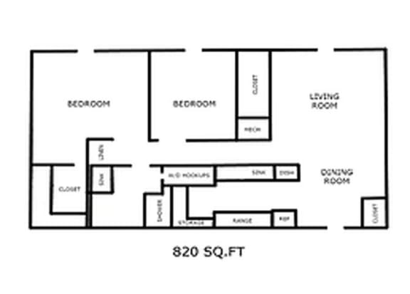 Floor Plan  2 Bedroom 1 Bathroom Floor Plan