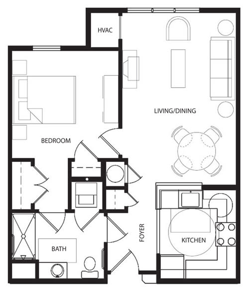 Floor Plan  One Bedroom-A