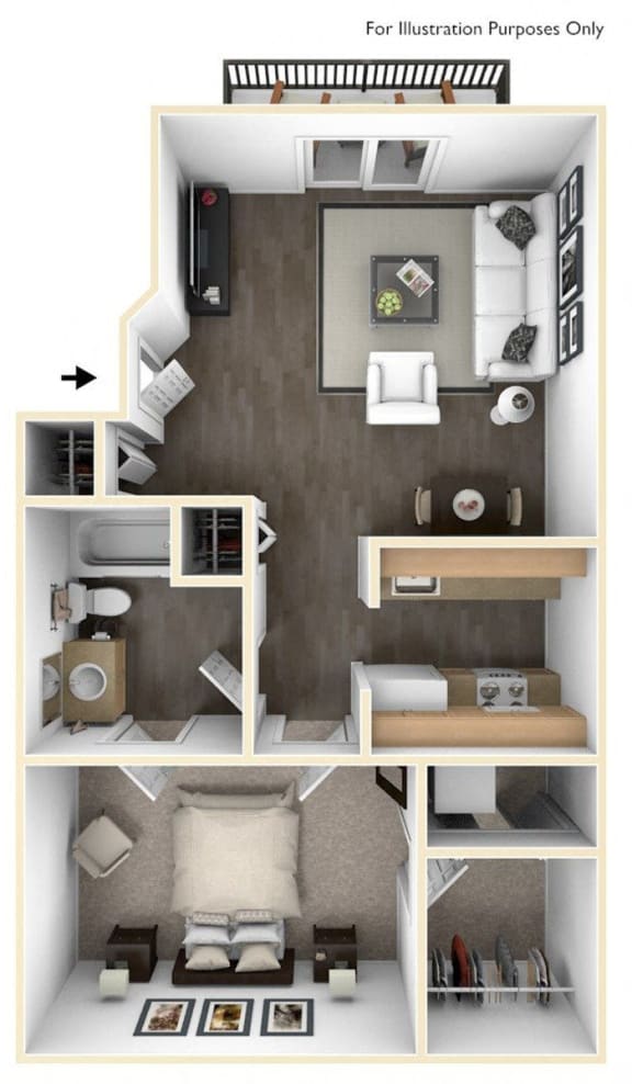 Floor Plan  Revere Ridge Apartments_Spokane Valley WA_Floor Plan_One Bedroom One Bathroom A